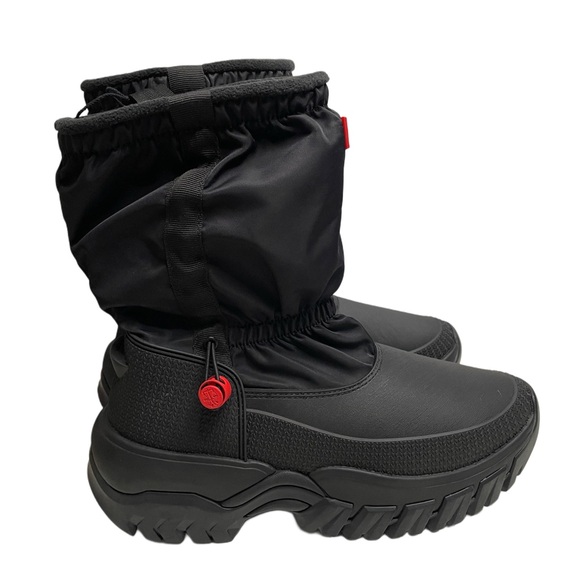 Hunter Wanderer Short Slouch Insulated Black Snow Rain Boots - Picture 2 of 16